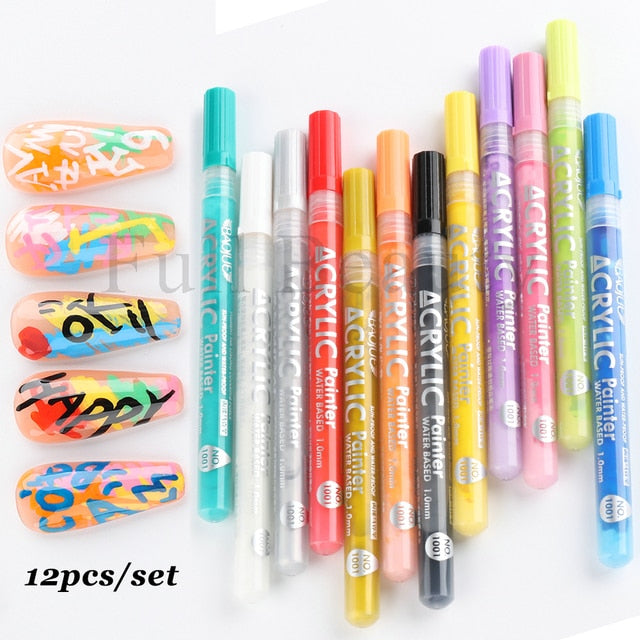 MallNexus™ FineTouch Nail Art Graffiti Pen Set