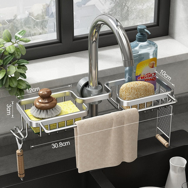 MallNexus™ SinkSaver Aluminum Sponge Rack