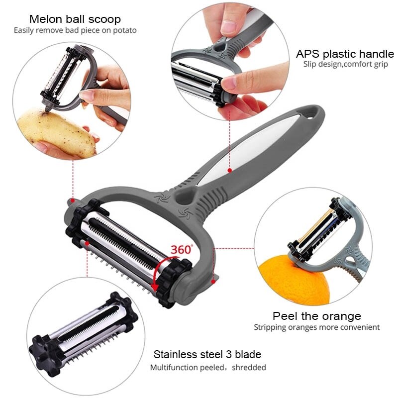 MallNexus™ EasySlice 3 in 1 Peel Grate and Slice