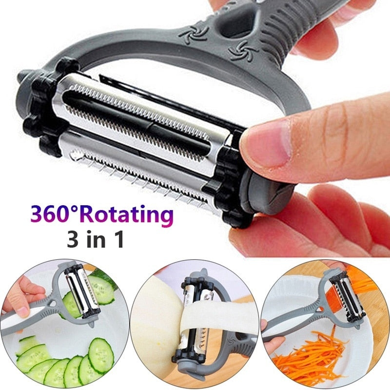MallNexus™ EasySlice 3 in 1 Peel Grate and Slice